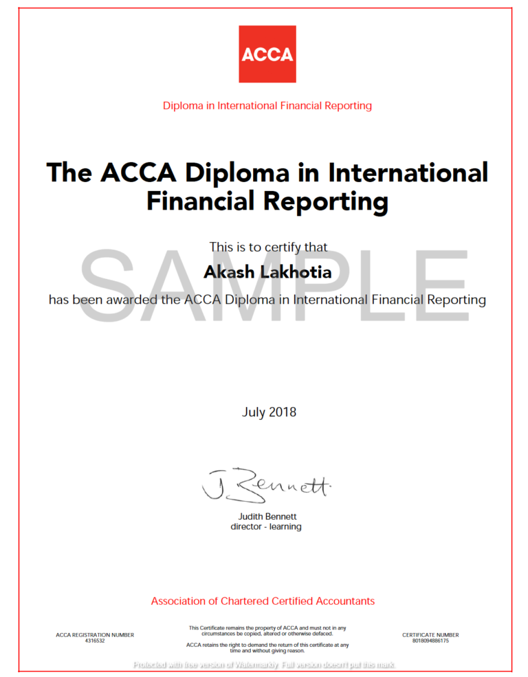 Diploma in IFRS - ACCA